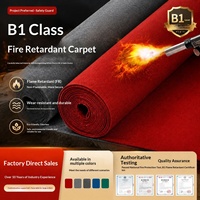 Großhandel Klasse B1 Flammhemmender Feuerfester Einfarbiger Polyester Kommerzieller Verdickter Wand-zu-Wand-Teppich für Hotels Büros