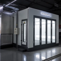 Cabine de peinture automobile électrique à éclairage infrarouge LED, panneau sandwich en acier coloré de 0,5 mm, cuisson à 80°C, 380V 50Hz, peinture haute efficacité