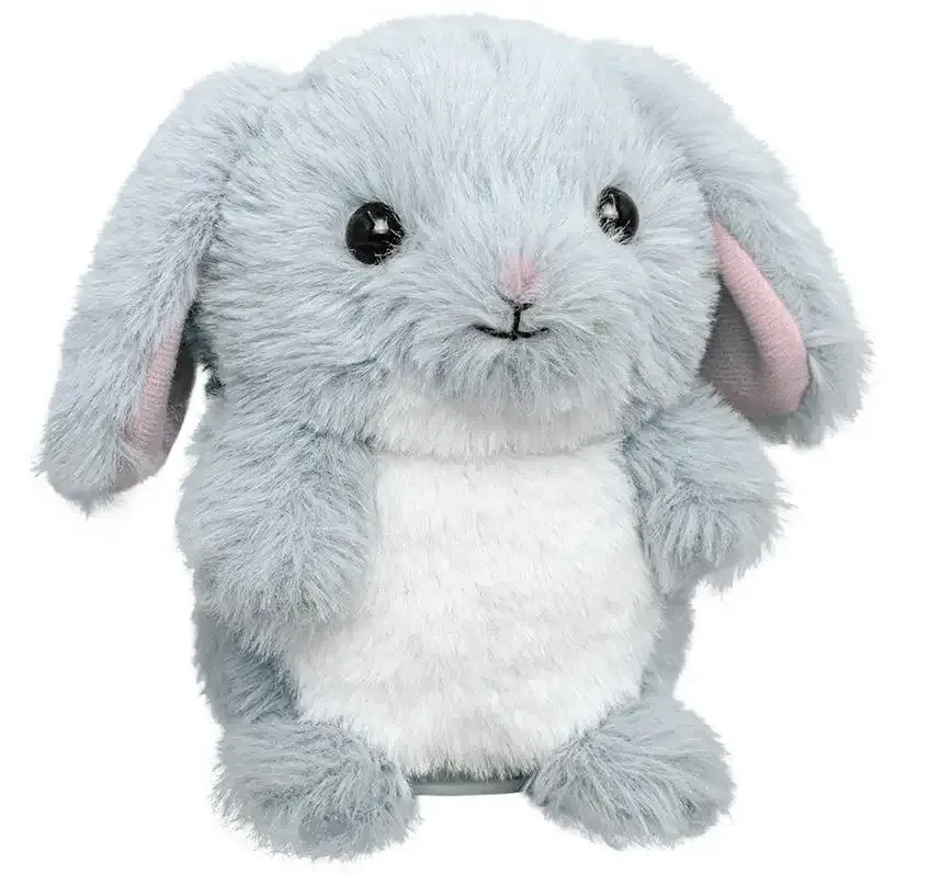 Conejito de peluche gris de Pascua personalizado, conejo parlante, animales de peluche con juguetes de regalo para niños