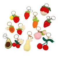 Porte-clés au crochet mignon fait main, accessoires en peluche, pendentif romantique pour couple, porte-clés créatifs pour voiture et sac