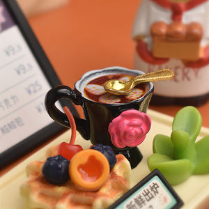 Cabochon en résine à dos plat motif Tasse de café Rose Française pour DIY, scrapbooking, épingles à cheveux et décoration de coques de téléphone - Product Image 3