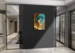 Panneaux acoustiques Hanghe au design moderne certifiés EUDR Placage de chêne noir Plaques en bois à lattes pour le salon à absorption acoustique - Product Image 6