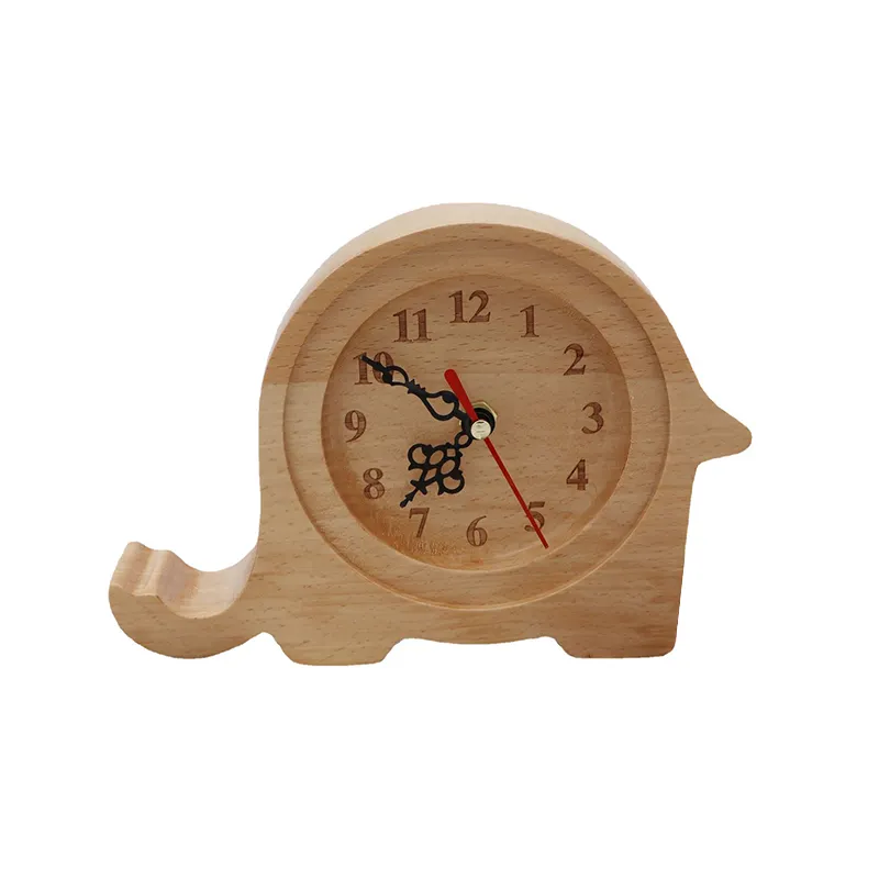 ギフト用のカスタマイズされた手作り木製テーブル目覚まし時計