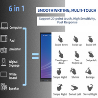 ZDHQFactory Precio de Fábrica Pantalla Interactiva Inteligente LED de 98/100/110/115 Pulgadas 4k con Pantalla Táctil de 20 Puntos, WiFi, Software Multi-idioma, OEM