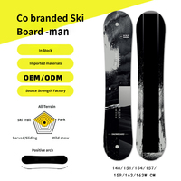 Snowboard tout-terrain pour homme adulte, écologique, avec noyau en peuplier assemblé, fibre de verre à deux axes, bordure en acier à 360 degrés