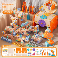Coffret d'outils de réparation éducatif pour enfants, jeu d'imitation, jouet de montage DIY, perceuse électrique, tournevis, kit de vis et écrous