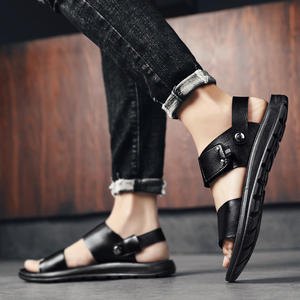 Sandalias de cuero de verano para hombre, color marrón, con cierre de hebilla, ligeras, transpirables, zapatos de playa, sandalias informales para jóvenes - Product Image 4