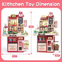 STELLAR PATH Mesa de Cocina Educativa de Plástico ABS de 92 cm con Función de Agua, Sonido y Luz, Juguete de Cocina en Miniatura para Juego de Imitación
