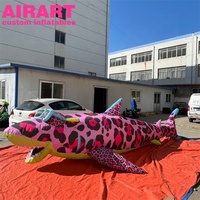 Modèle de requin de dessin animé flashy gonflable sur mesure, ballon de poisson gonflable d'activité de festival de musique pour la publicité