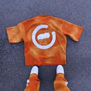 T-shirts unisexes personnalisés à coupe carrée, effet vieilli, vintage, surdimensionnés, double couche, délavés à l'acide, en coton, streetwear pour hommes - Product Image 3