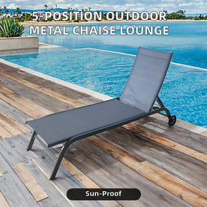 Five-Position Adjustable Outdoor Bamboo Chaise <b>Lounge</b> <b>Chair</b> UV Resistant Modern Design for Courtyard Park Pool Side Living Room - Product Image 2