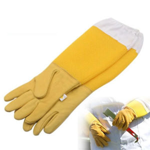 Équipement professionnel d'apiculture Gants en cuir Gants de protection pour apiculteur jaune - Product Image 4