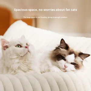 Роскошные лежанки для животных: индивидуальная лежанка для кошек, хит продаж, со съемным моющимся чехлом, нескользящим дном, диван-лежанка для щенков, поликоттон, зимняя - Product Image 2