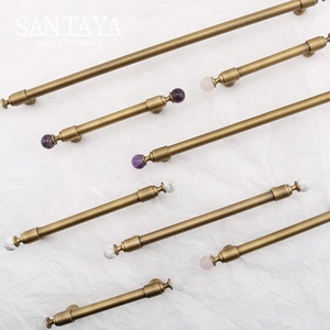 Santaya Antique Brushed Brass Handles Kitchen <strong>Cabinet</strong> Pulls Bedroom Wardrobe Drawer <strong>Knobs</strong> and <strong>Crystal</strong> Furniture Handle - Product Image 1