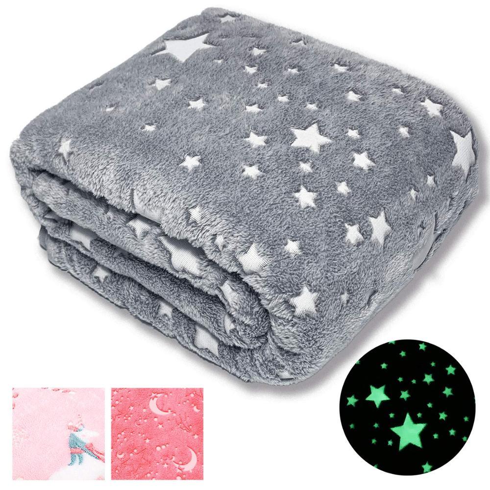 Garçons Filles Tout-petits, super Doux Premium Floue Moelleux En Peluche Fourrure Jeter Lueur dans Le Foncé Jeter Couverture