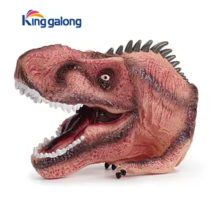 来样定做新款逼真动物恐龙手偶柔软可爱橡胶聚氯乙烯手偶玩具恐龙儿童手偶