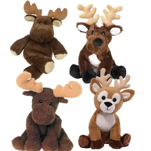 Lifelike Creative Moose Plush Stuffed Animal Mascot Christmas Gifts Elk Moose Soft Toys