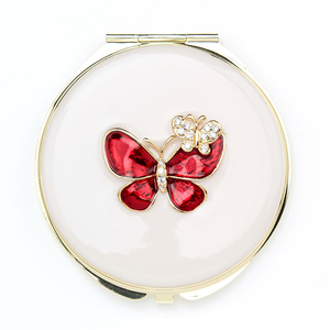 Tùy Chỉnh Thiết Kế Double Side Có Thể Gập Lại Cổ Điển Kim Loại Son Môi Hình Dạng Men Sang Trọng Sexy Cô Gái Khuyến Mại Quà Tặng Jeweled Pocket Gương - Product Image 3