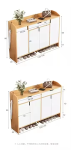 Meuble à chaussures en bois fonctionnel, élégant, durable, moderne et minimaliste avec tiroir et crochet porte-parapluie, idéal pour les entrées de maison - Product Image 2