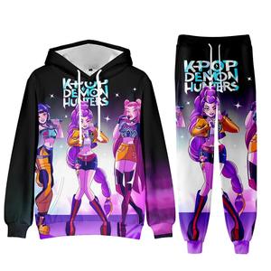 Nouvel ensemble de survêtements K-POP personnalisé Demon Hunters : sweat à capuche imprimé et pantalon de survêtement - Product Image 1