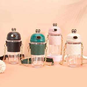 <span class=keywords><strong>2022</strong></span> bouteille d'eau en plastique avec paille pour filles, sans BPA, bouteille d'eau avec motif de lapin mignon, à la mode - Product Image 1
