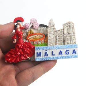 Imán de nevera de diseño personalizado imán de resina 3D imán de estilo de España recuerdo Málaga <span class=keywords><strong>Sevilla</strong></span> pintado viaje - Product Image 5