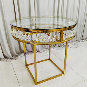 furun Round <b>Table</b> Square Base Glass Surface Metal Wedding <b>Table</b> Home Supplies <b>Party</b> <b>Decoration</b> - Product Image 1