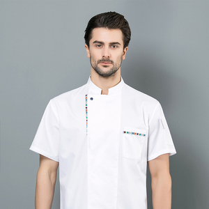 Ropa de trabajo para catering, abrigo para hombre, chaqueta de Chef para Hotel, tela de algodón y poliéster, abrigo de Chef de cocina, chaqueta de uniforme de Hotel - Product Image 5