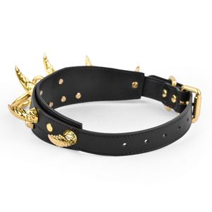 Women and <b>Men</b> Padded Leather Bondage Collar and Leash Set Leather Sex <b>Toys</b> BDSM Slave Collar <b>for</b> Bondage Restraints - Product Image 3