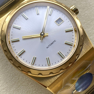 2026 New Arrival Gold Tone Stainless Steel Automatic <b>Watch</b> Men White Dial Mechanical <b>Watch</b> With Date Display - Product Image 2