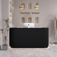 Vente directe du fabricant, comptoir de réception commercial extensible en panneaux de bois, style moderne minimaliste, utilisation scolaire et hospitalière, personnalisable