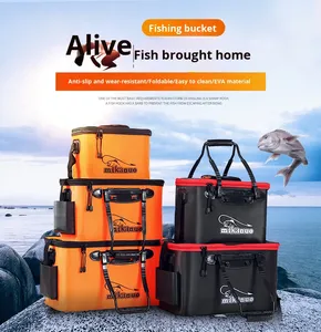 Seau pliable en EVA épaissi pour poissons vivants, portable, pour la pêche en extérieur, accessoires de pêche en gros - Product Image 4
