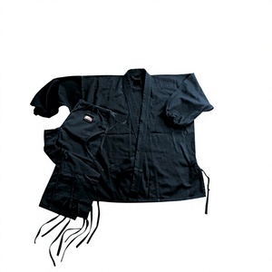 Kimono de BJJ Unisex de Algodón para Artes Marciales, Uniforme para Adultos, Negro, Corte Regular, Estilo Liso Teñido, Kits Disponibles - Product Image 4
