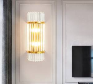 New Style Home Decor Iron 3000k <b>Bulb</b> Led Glass Indoor square Crystal Wall Lamps Modern Long for Interior - Product Image 2