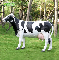 Patung Sapi Buatan Ukuran Asli dari Fiberglass Resin untuk Dekorasi Taman, Lanskap Luar Ruangan, Peternakan, atau Ornamen Taman