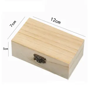 Home Supply Storage Decoration S/M/L Wooden Storage Box Plain Wood With Lid Multifunction Square Hinged Craft Gift Boxes