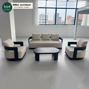 Muebles de Jardín Modernos de Aluminio Impermeables <span class=keywords><strong>para</strong></span> Hotel, Juego de Sofás <span class=keywords><strong>para</strong></span> Exteriores con Cojines <span class=keywords><strong>para</strong></span> Muebles de Patio - Product Image 4