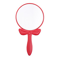 Miroir de maquillage à poignée circulaire avec nœud papillon, miroir de beauté portable, miroir de maquillage créatif avec impression de logo, vente en gros