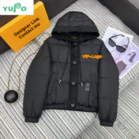 Veste bomber en duvet d'oie de luxe de haute qualité, de marque célèbre, pour l'hiver, réversible, coupe-vent, avec garniture en fourrure, logo, pour femmes