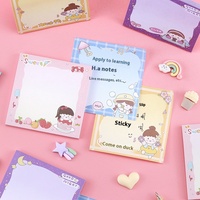 Cute Japanese Cartoon Duck Girl Fueling Autoadhesivo Hand Account Material Bloc de notas para uso escolar Post-It Notes