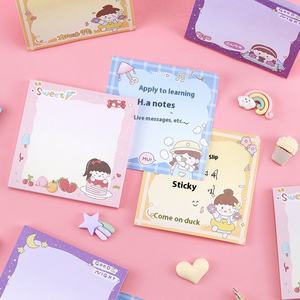 Cute Japanese Cartoon Duck Girl Fueling Autoadhesivo Hand Account Material Bloc de notas para uso escolar Post-It Notes - Product Image 2
