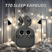 Écouteurs intra-auriculaires sans fil TWS pour le sommeil, avec indicateur de batterie LED, étanches IPX5, à puce JL T70, confortables à porter longue durée et sans douleur