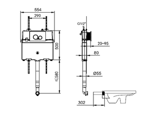 <span class=keywords><strong>Bolina</strong></span> Venta caliente Nuevo diseño Fábrica Precio al por mayor T1900 Marca de agua Certificado P-trap Tanque oculto En venta - Product Image 6