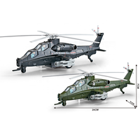 Modèle d'avion militaire en alliage 2024, simulation, friction, lumière, musique, hélicoptère WZ-10, jouets pour enfants