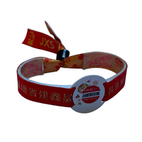 Bracelet tissé RFID écologique personnalisé, impression intégrale, étiquette PVC rigide, bracelets promotionnels avec fermetures personnalisées