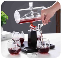 Décanteur à liqueur en verre de bateau unique fait à la main personnalisé Brandy Vodka Whisky