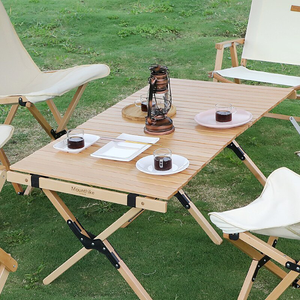 Table pliante d'extérieur en bois de hêtre personnalisable pour le camping, les pique-niques et les voyages – Vente en gros - Product Image 2