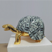 Personnalisé peint à la main de luxe Chrome tortue Statue résine Sculpture décoration de la maison dessin animé tortue coquille intérieur mode