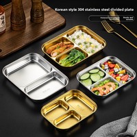 Plateau divisé en acier inoxydable commercial, empilable, compatible lave-vaisselle, résistant à la rouille