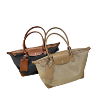 Sac fourre-tout vintage français rétro multicolore en nylon, grande capacité, résistant à l'eau, convertible en sac bandoulière, sac de voyage en polyester
